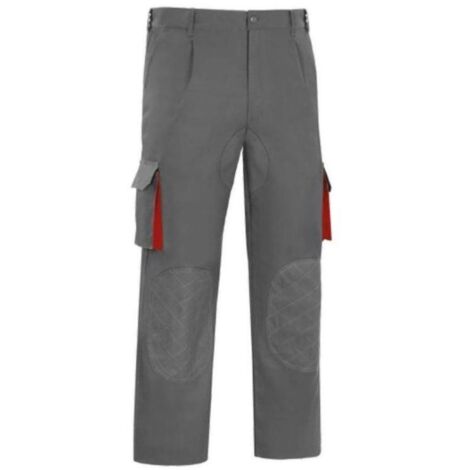 pantalon multibolsillo bicolor reforzado talla 38-64 ropa bicolor gris rojo tallaje talla 44