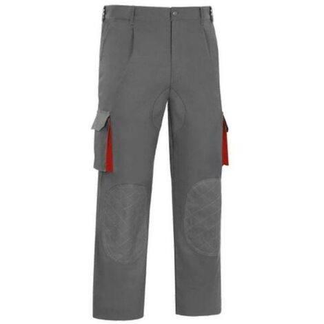 pantalon multibolsillo bicolor reforzado talla 38-64 ropa bicolor gris rojo tallaje talla 52