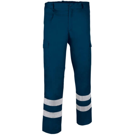 Pantalón multibolsillos con pinzas retroreflectantes VALENTO Drill S Azul Marino