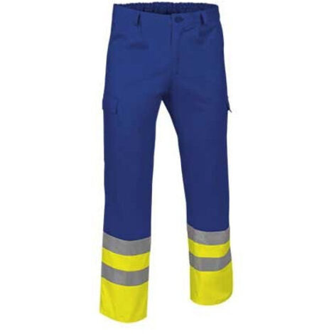 Pantalón multibolsillos de alta visibilidad con cintas reflectantes, variedad de colores EN 20471 TRAIN XL Amarillo fluor / Azulina