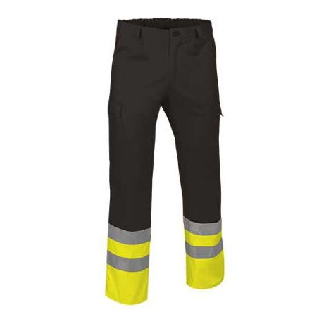 Pantalón multibolsillos de alta visibilidad con cintas reflectantes, variedad de colores EN 20471 VALENTO TRAIN L Amarillo fluor / Negro