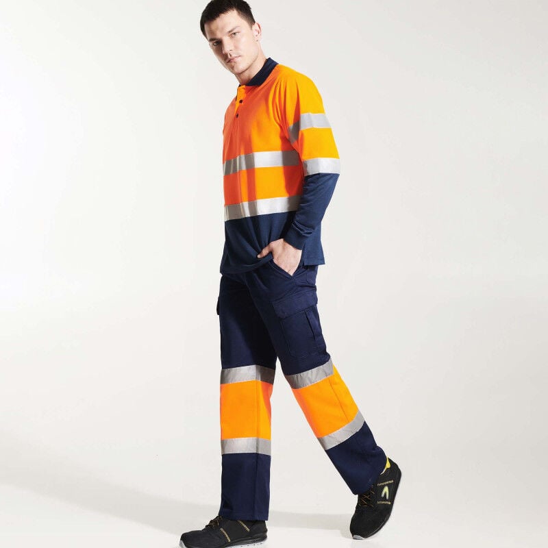 

Pantalón multibolsillos de invierno SOAN HV9301 | 42 - Azul Marino/Naranja Fluor