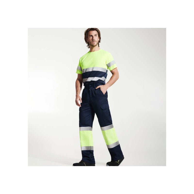 

Pantalón multibolsillos de verano NAOS HV9300 | 38 - Marino/Amarillo Fluor