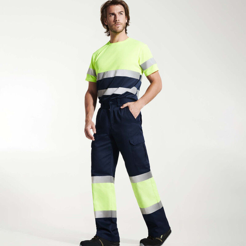 

Pantalón multibolsillos de verano NAOS HV9300 | 42 - Marino/Amarillo Fluor