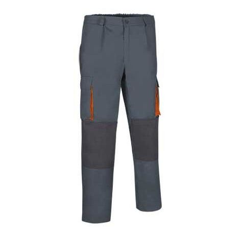Pantalón multibolsillos en colores combinados VALENTO Darko M Gris cemento / Gris carbón / Naranja fiesta