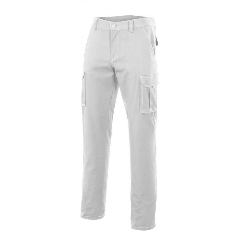 

Pantalón multibolsillos de corte Slim Fit con goma elástica Serie 103001 | Blanco - 42 - Velilla