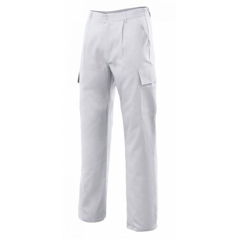 

Pantalón básico industrial con bolsillos de parche tapeta y velcro Serie 31601 | Blanco - 46 - Velilla