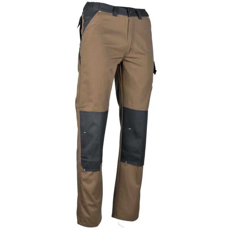 Pantalon bicolore Chataigne/Gris avec poches genouillères LMA forgeron 40