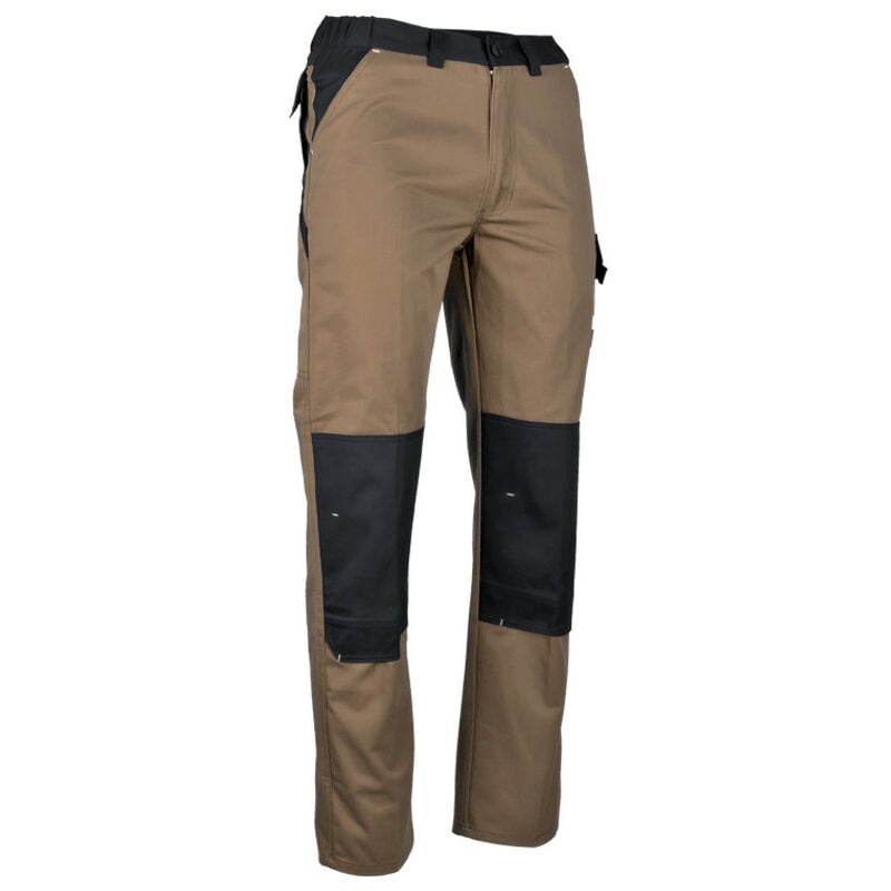 Pantalon renforcé aux genoux châtaigne/gris sombre lma - Couleur Châtaigne/Gris sombre - Taille Vêtement 36