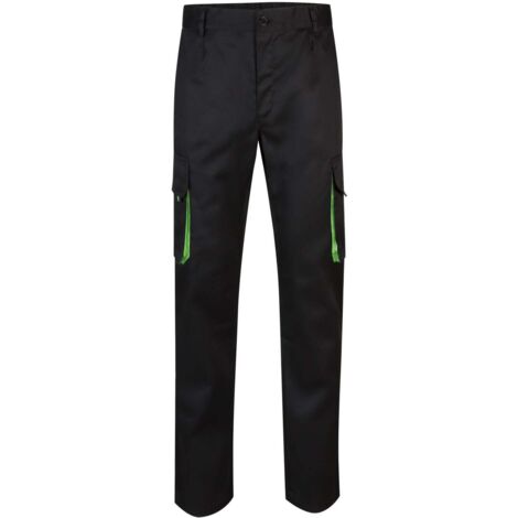 Pantalon multipoches bicolore VELILLA Noir / Lime 56