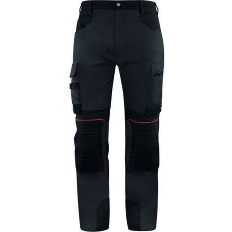 Pantalon multipoches Delta Plus, M, 74/82cm Unisexe, Noir/Vert/Blanc/Jaune ( Prix pour 1 )