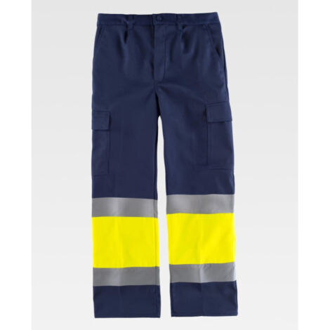 Pantalón para el frío combinado con alta visibilidad y cintas reflectantes C4028