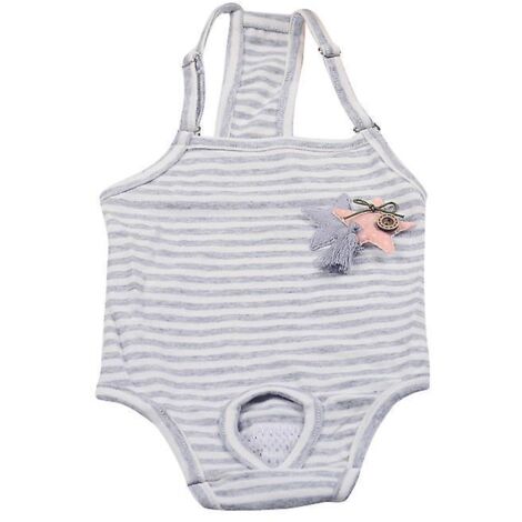 pantalon Physiologique Stripe Body Strap Pet (gris - Blanc S), Coton Doux, Pantalons Hyginiques Pour Chiots Culottes Pour Chiens