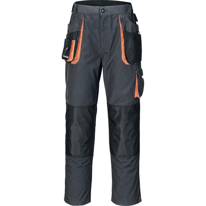 Terratrend - Pantalon pour hommes taille 46 gris foncé/noir/orange 65 % pes / 35 % co