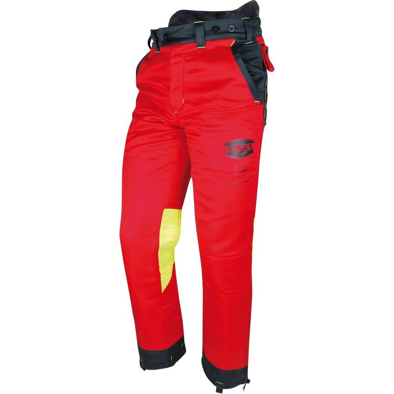 Solidur - Pantalon professionnel adapté aux bûcherons Authentic Rouge l