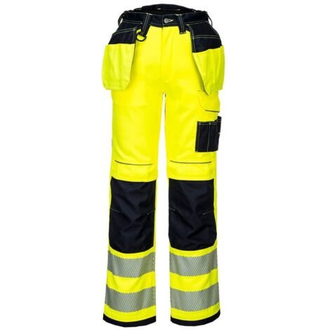 Pantalon Pw3 Stretch Holster Haute-visibilité Couleur : Jaune/noir Taille 36 - Portwest