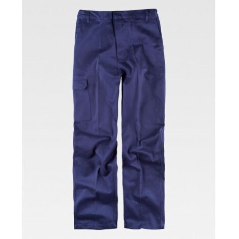 Pantalón recto con bolsillos de apertura 100% algodón WORKTEAM B1457 46 Azul marino