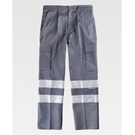 Pantalón recto multibolsillos con cintas reflectantes en perneras WORKTEAM Combi B1407