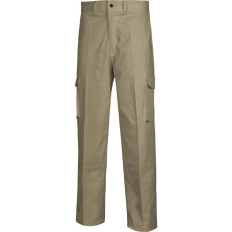 Pantalón recto y elástico con cierre de botón WORKTEAM B1421 54 Beige