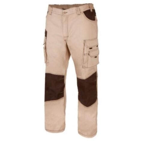 pantalon reforzado canvas multibolsillo bicolor varios colores talla s-xxl ropa bicolor beige negro talla xxl