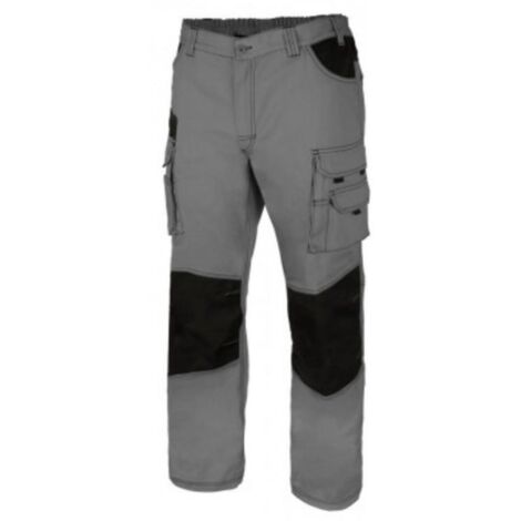 pantalon reforzado canvas multibolsillo bicolor varios colores talla s-xxl ropa bicolor gris negro talla s