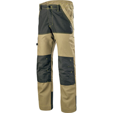 Pantalon renforcé CRAFT WORKER savane / noir 38 - CEPOVETT SAFETY