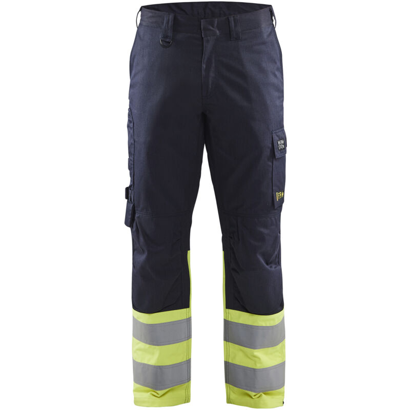 Pantalón ignífugo inherente de acero 1705 - Azul marino/Amarillo 2XL - FR(52) - SE(C58) - Normas
