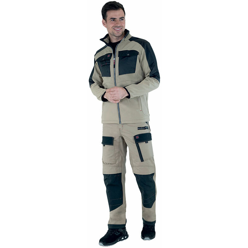 Pantalon ruler Gris/Noir à genouillères m - 40