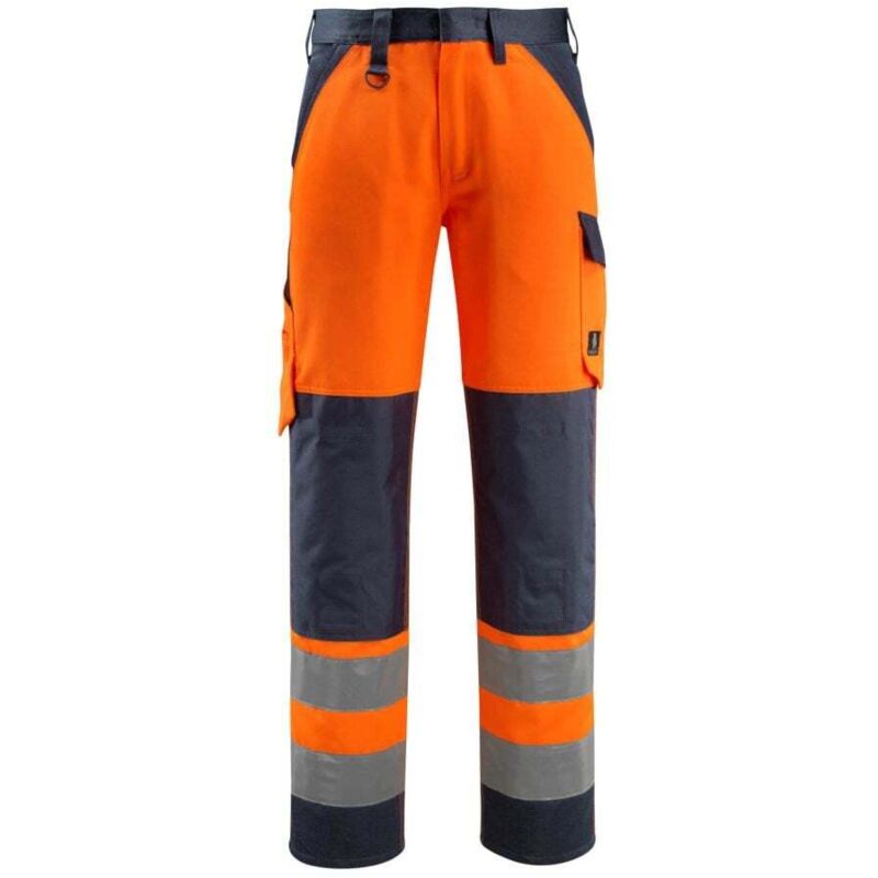 Mascot - Pantalon avec poches genouillères Safe Light Orange / Marine 40