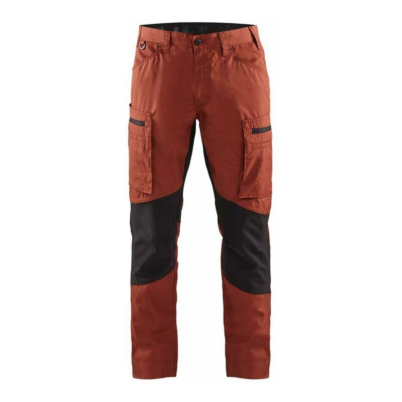 Blaklader - Pantalon maintenance Stretch T.48 - rouge brique/noir - 145918455999-48 - rouge brique/noir