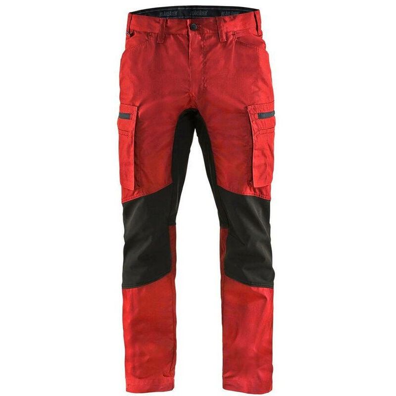 Blaklader - Pantalon maintenance Stretch T.50 - rouge/noir - 145918455699-50 - Rouge/Noir