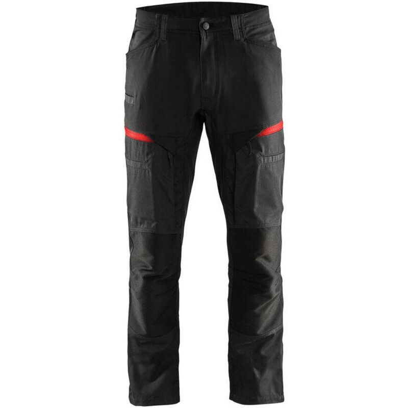 Blaklader - Pantalon de service multipoches + stretch Noir / Rouge 50 - Noir / Rouge