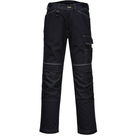 Pantalon Short Pw3 Noir Vêtement De Travail Convertible 2-en-1 Robuste - Portwest