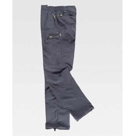 Pantalón Sport con cortes decorativos y presillas 100% Nylon WORKTEAM S9860 XXL Gris Oscuro