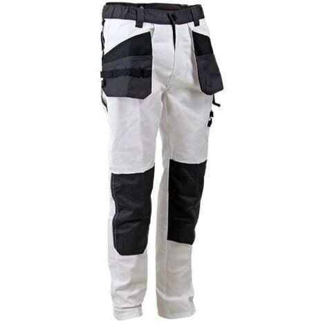 Pantalon stretch avec poches volantes LMA EMBASE Blanc / Noir 46