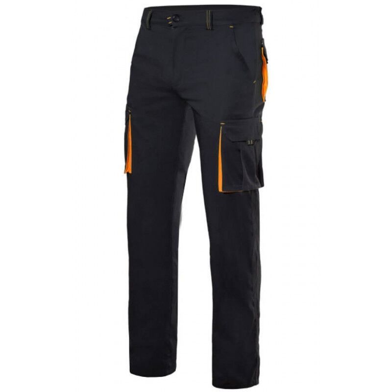 

Pantalón stretch bicolor multibolsillos Serie 103008S | 44 - Negro / Naranja flúor