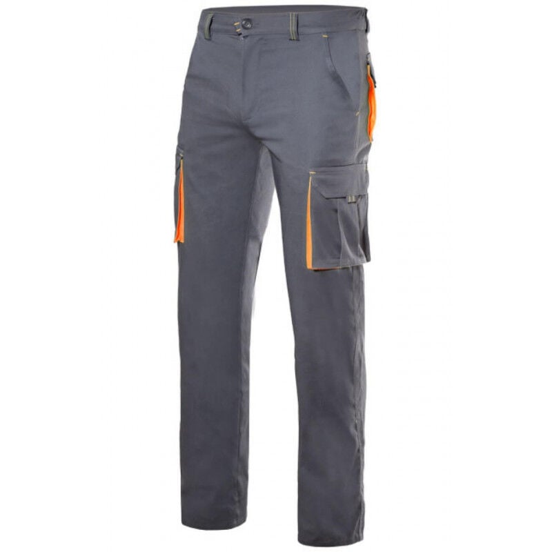 

Pantalón stretch bicolor multibolsillos Serie 103008S | 56 - Gris / Naranja flúor