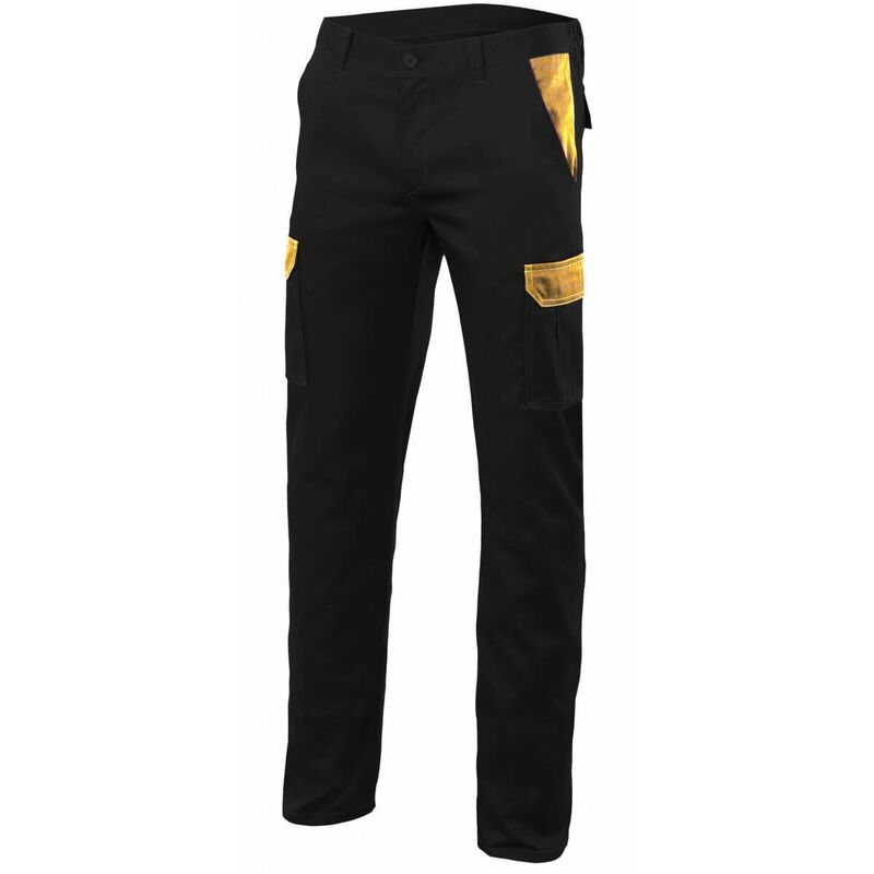 

Pantalon negro stretch bicolor multibolsillos combinado Serie PT103002S | 50 - Negro / Verde - Velilla