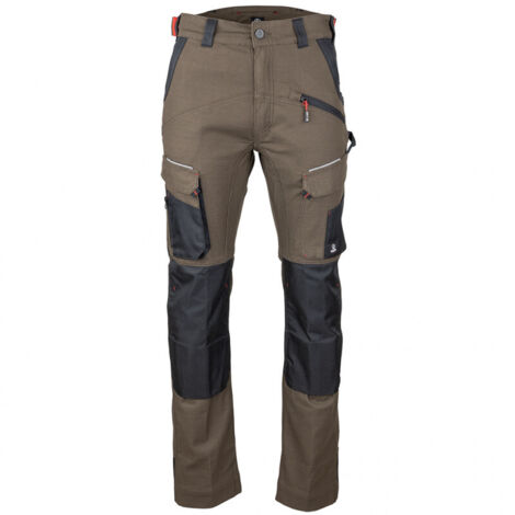 Pantalon taille haute multipoches taupe/noir Sonique LMA - Couleur Taupe/noir - Taille Vêtement 52