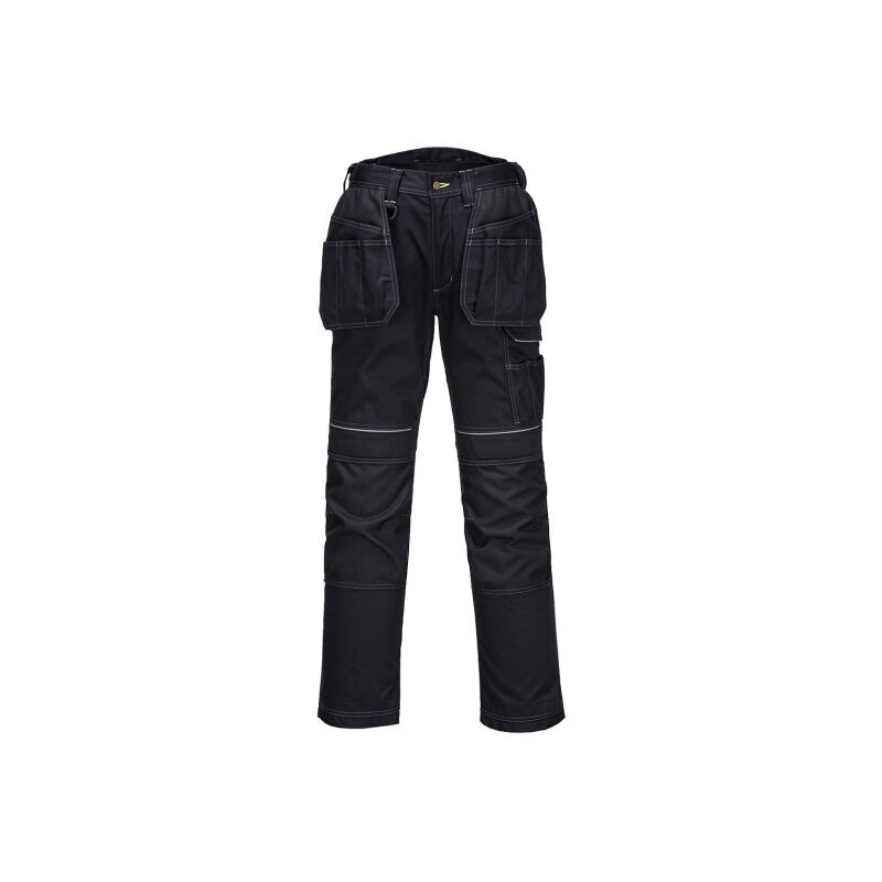 Pantalones de trabajo Holster PW3 bolsillo grande lateral Regular Portwest T602 41 pulgadas Negro