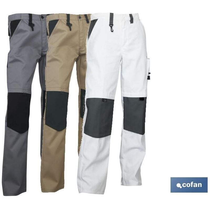 Pantalon de travail Lenoir 280 g/m Beige-Noir T-38