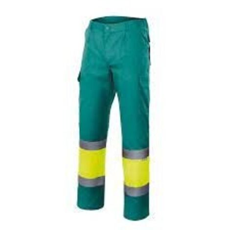 PANTALON VELILLA TALLA S BICOLOR VERDE/AMARILLO FLUOR