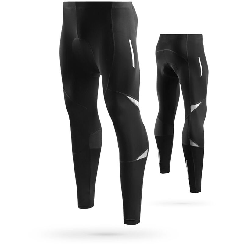 

Pantalon Velo reflectantes Men Gel acolchado Velo de compresion medias de las polainas Pantalones en montar en bicicleta al aire libre S