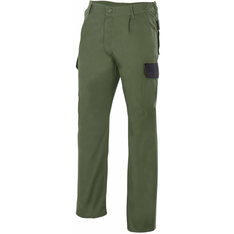 

Pantalón industrial verde caza con bolsillos combinado Serie PT345 | 34 - Verde caza / Verde - Velilla