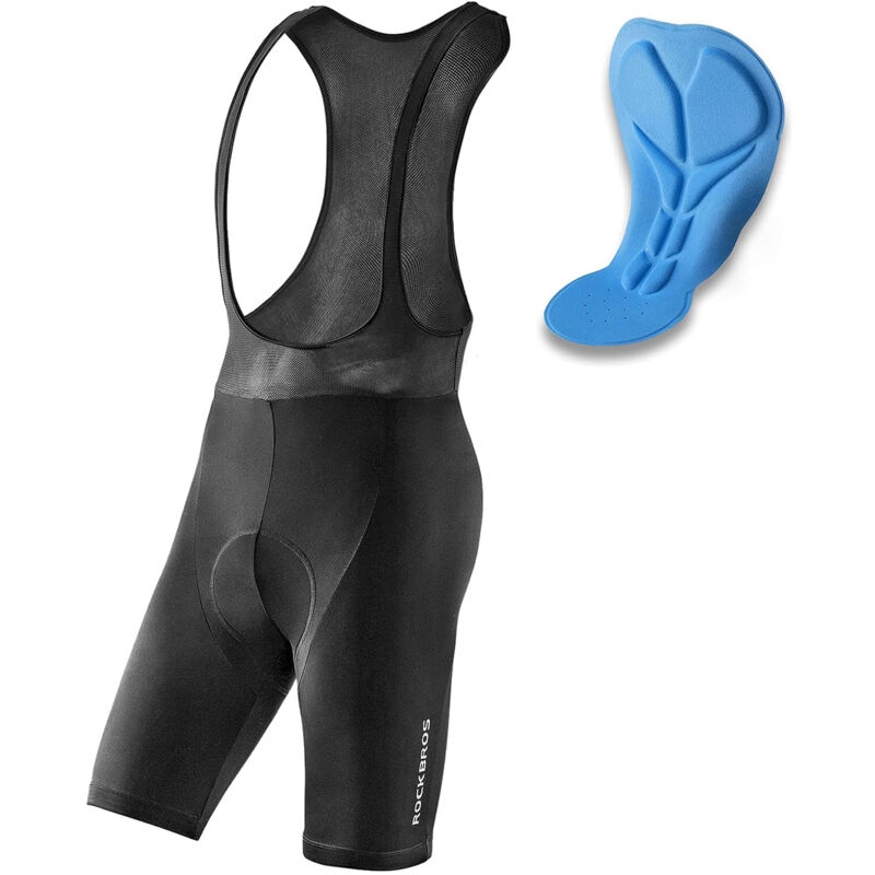 Image of Pantaloncini con bretelle corti con inserto a L - neri