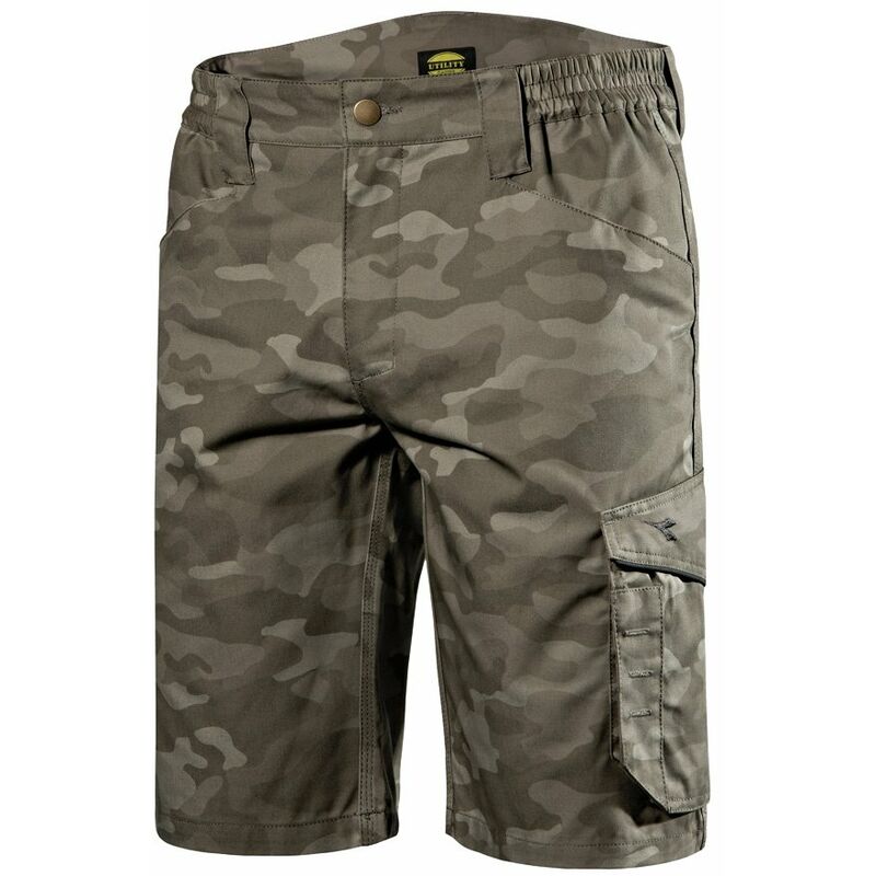 Diadora Utility - Pantaloncini da lavoro Bermuda Poly Camo-XXXL - Jaune -