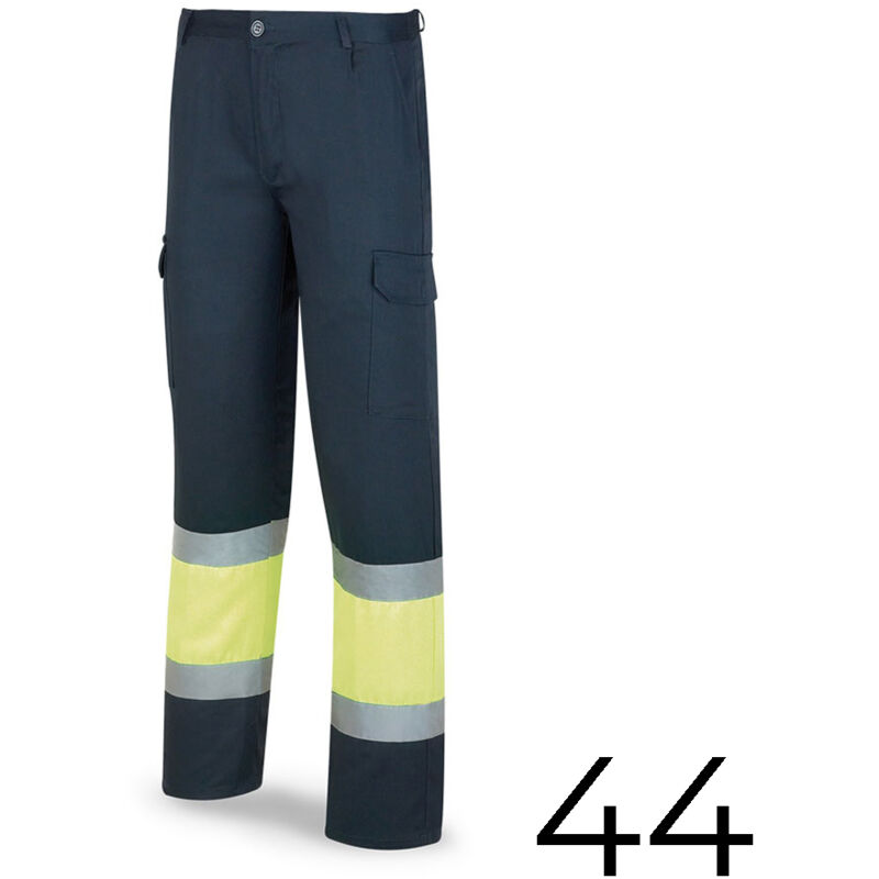 Pantaloni in poliestere/cotone bicolore ad alta