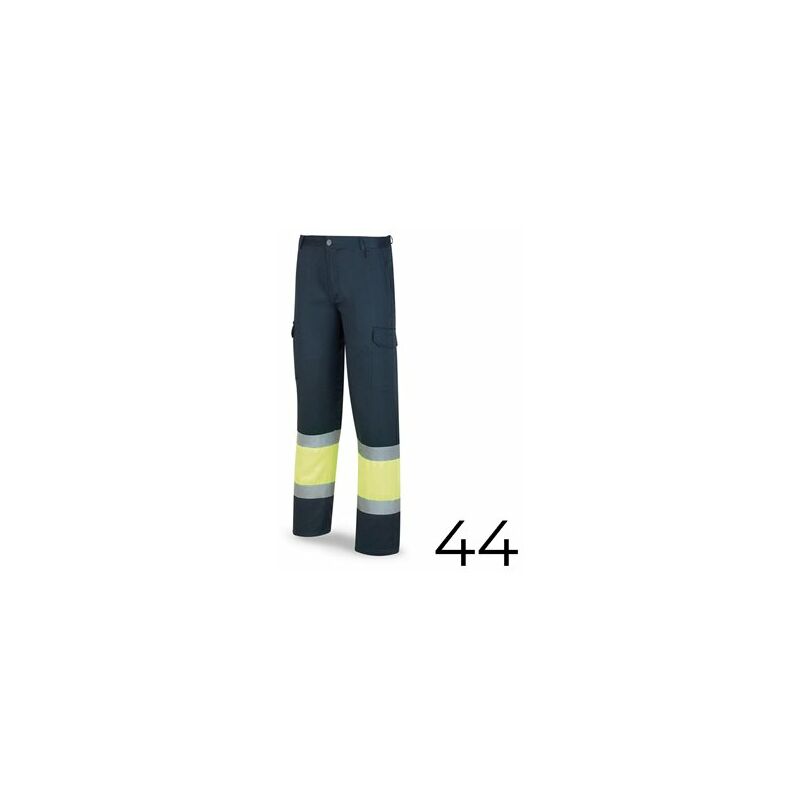 Image of Pantalone alta visibilità bicolore poliestere/cotone blu/giallo taglia 44 marca 388pfxyfa/44