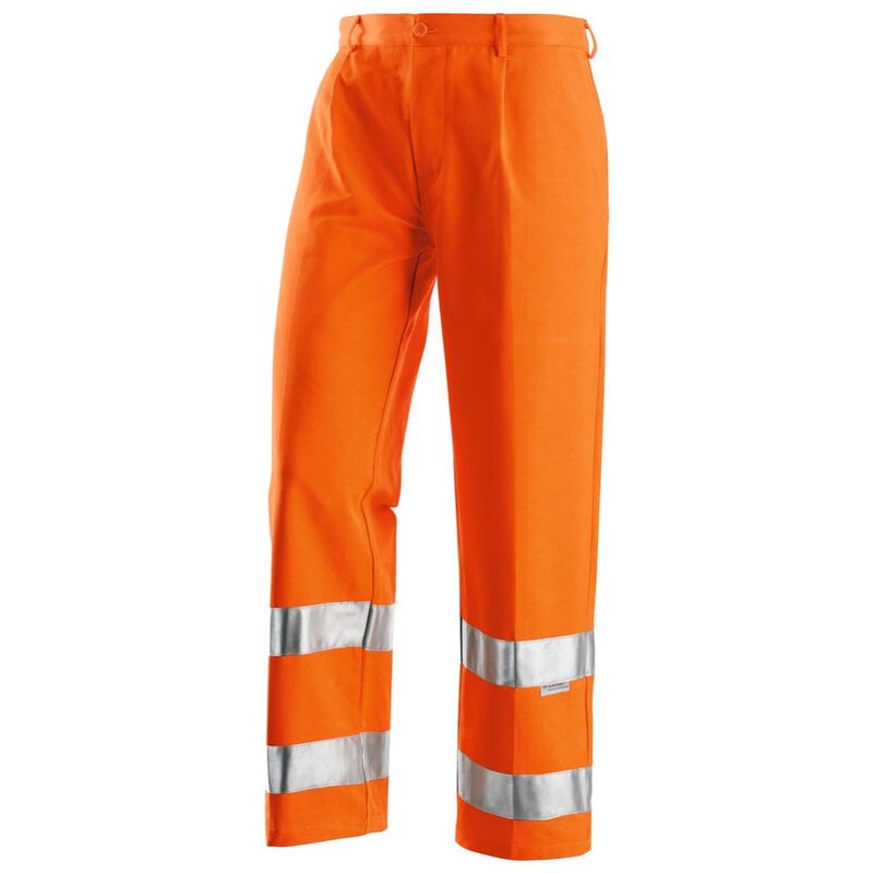 Image of Pantaloni da lavoro alta visibilità Neri Fustagno - 48 - Arancio