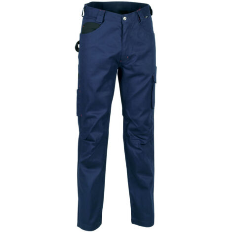 PANTALONE COTONE POLIESTERE BLU/NERO